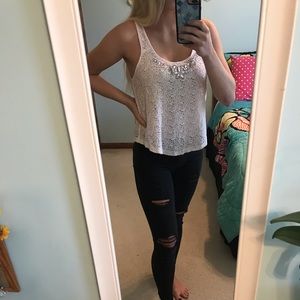 Light pink lace tank